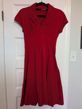 Cherry Red Pinup Girl Fit-and-Flare Dress